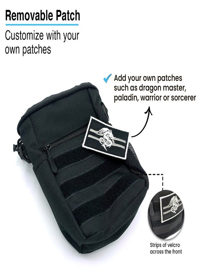 Luck Lab DND Drawstring Dice Bag with Removable Dragon Patch - Multiple Pockets and Large Dice Storage Area (200 + dice) for Dungeons and Dragons (d&d),RPG, MTG and All Table Top Gaming- Black - Image 5